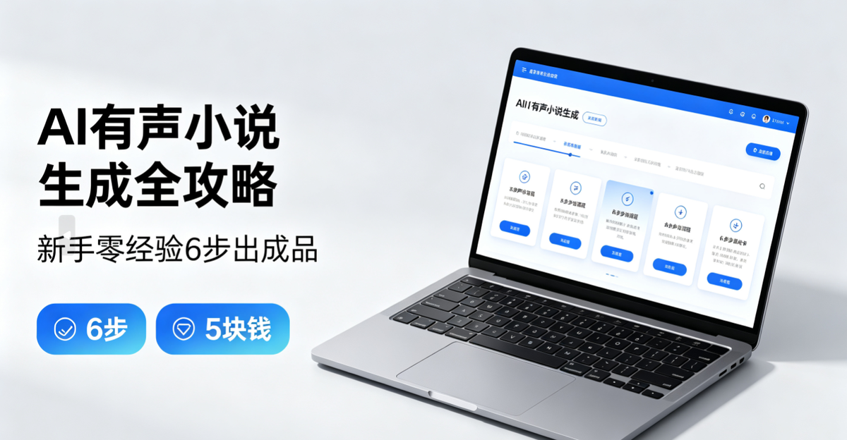 AI有声小说生成全攻略：新手零经验6步出成品，单本成本不到5块钱