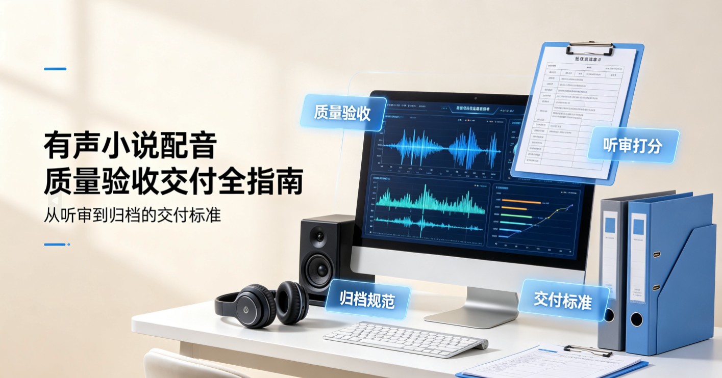 有声小说配音质量验收交付全指南：听审打分响度标准与归档规范
