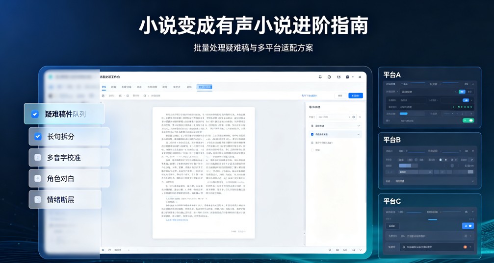 小说变成有声小说进阶指南：批量处理疑难稿与多平台适配方案