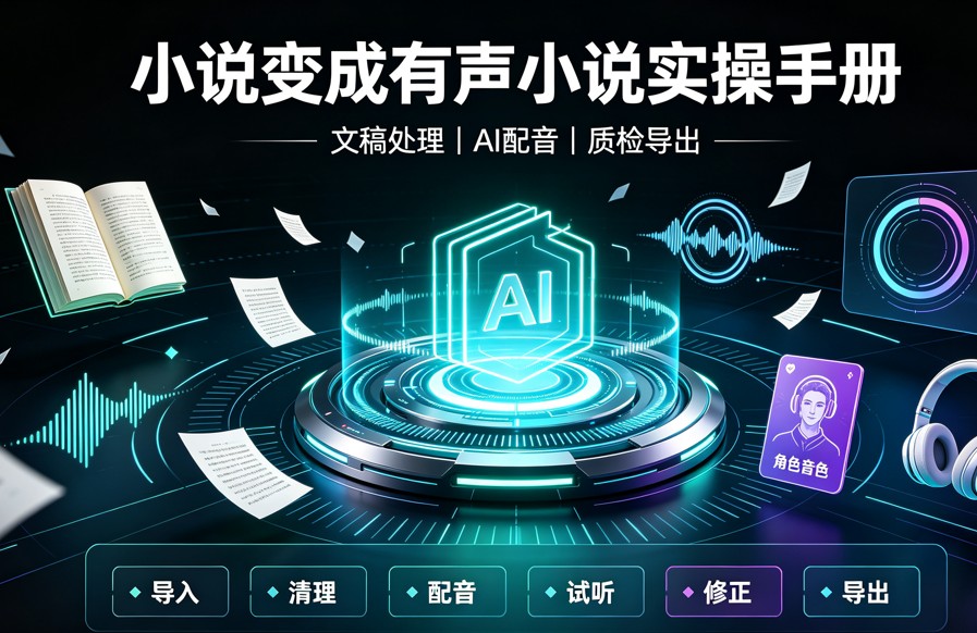 小说变成有声小说实操手册：文稿整理到成品导出的完整步骤
